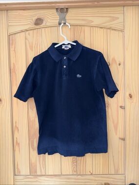 🐊 VINTAGE 1970s CHEMISE LACOSTE Polo Shirt Navy Blue Men's Medium